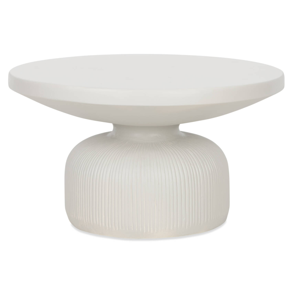 Outdoor White Concrete Coffee Table
